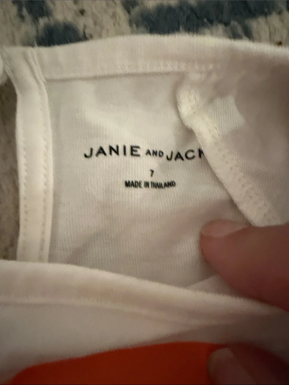 Janie and Jack girl's White Tank Top with Orange and Purple Beach Graphic